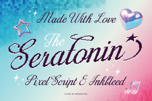 Seratonin: A Script Font Blending Pixel Art and Handwritten Charm