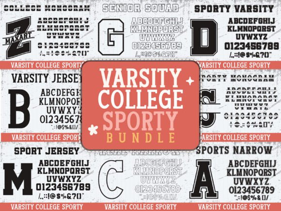Varsity College Sporty Bundle: The Athletic Typeface for Modern Design