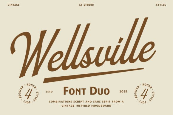 Wellsville Duo: A Vintage Font Pairing for Timeless Design